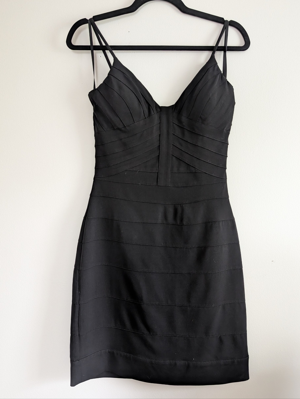 NWT Max & Cleo Y2K Black Bandage Spaghetti Strap Dress 2